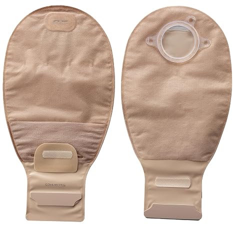 ConvaTec 416417 Natura 12" Drainable Pouch, 2 Sided Comfort Panel, Tail Closure, Filter, Tan, 1-3/4" Flange, Pack of 10