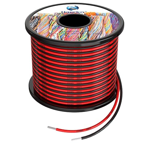 22awg 0.3mm² Silicone Electrical wire Cable 2 Colors 2x100ft Spool