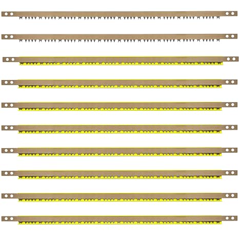 10 Pcs Bow Saw Blade 21 Inch Replacement,Fits Any 21" Bow Saw for Tree Cutting,Green Wood,Super-Hard Alloy Steel (21 Inch)
