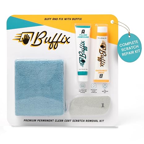 Car Scratch Remover Kit for Vehicles. Perfect for Car Clear Coat Repair, Wax Removal & Erase Scratches. Includes Buffing Pad, Filling/Polish Rubbing Compound, Polishing Cloth