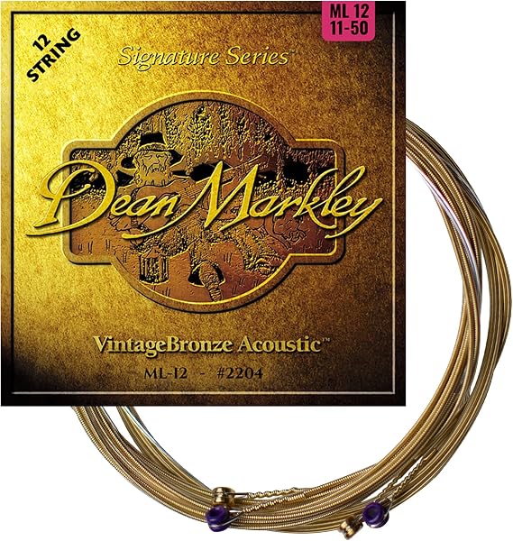 Dean Markley 2204 Acoustic Light 12 Guitar Strings - brown
