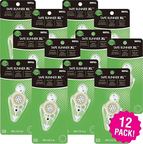 Therm O Web Permanent Adhesive .312" Tape Runner XL Refill, Multipack of 12
