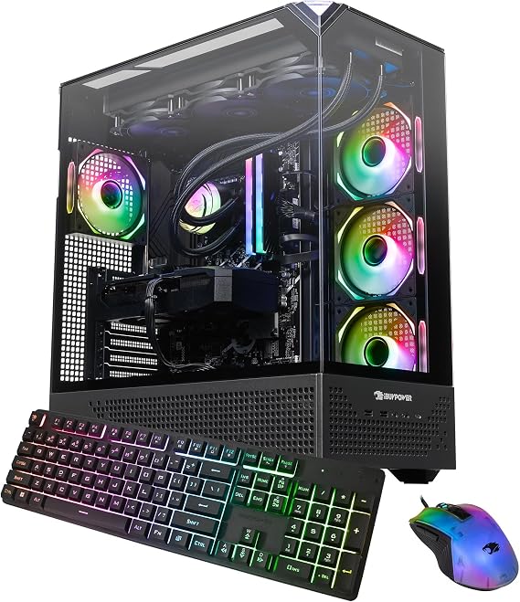 iBUYPOWER Element Pro Gaming PC Desktop Computer AMD Ryzen 7 9850X3D CPU, NVIDIA GeForce RTX 5070 12GB GPU, 32GB DDR5 RGB 5200MHz RAM,2TB SSD, Windows 11 Home,Gamer Keyboard and Mouse -EPBA7N5702