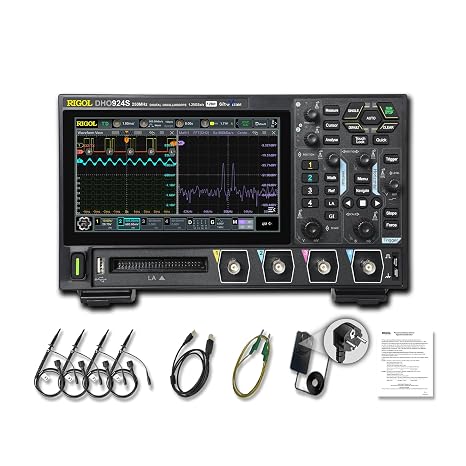RIGOL DHO924S Oscilloscope with Signal Generator 250MHz 12-Bit 4 Channel Built-in 25 MHz AFG signal generator 12-bit resolution extremely low noise professional 2-in-1 meter