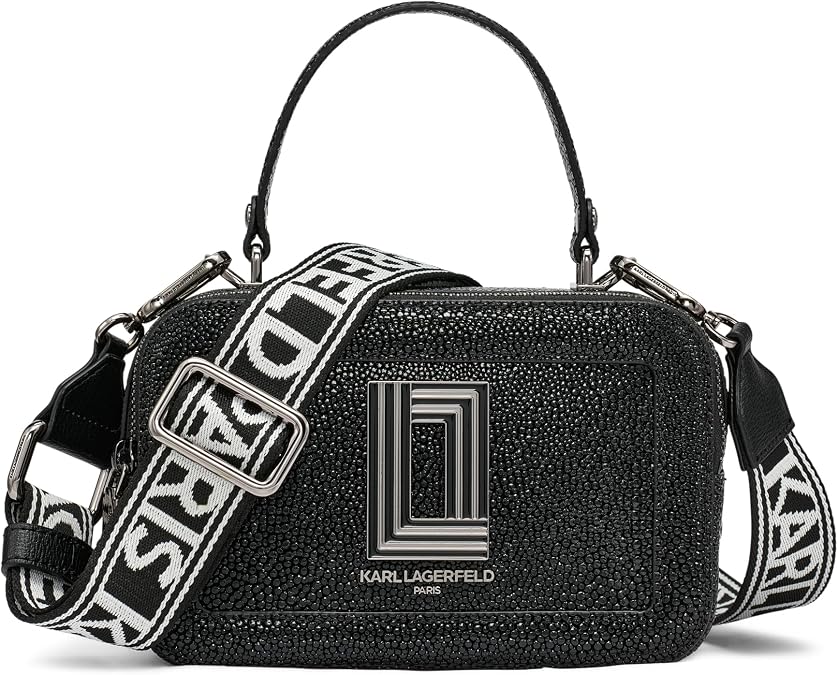 KARL LAGERFELD Paris Women's Crossbody, Black, One Size