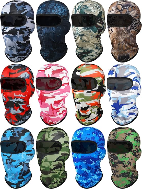 Geyoga 12 Pcs Sun Protection Balaclava for Women Full Face Cover UV Protection Balaclava Ski Mask for Men Outdoor Cycling