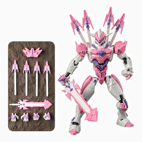 Demon Blade Mecha Robot Action Figure Multi-Joint Movable Dummy T13 Movable Cool Samurai Figure Fantasy Demon Display Model Assembled D-Pink Star Blade | 組み立て式の取り付けが必要です。6インチのアクションフィギュア、コレクター向けデスクトップオーナメント。