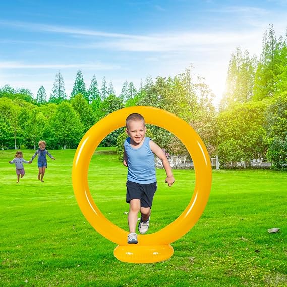Inflatable Jump Gold Ring Sonic Rings Gamer Gift Birthday Party Yard Decorations