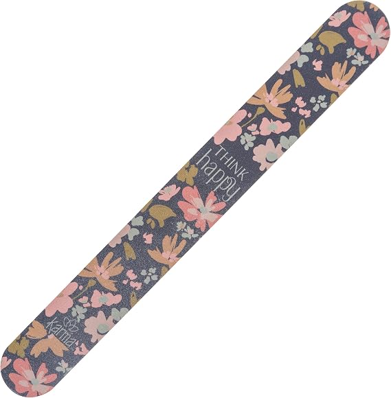 Karma, Colorful Emery Board Double-Sided, 180/120 Grit Nail Files, Navy Floral