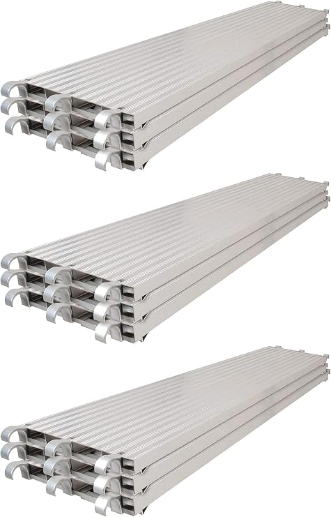 Metaltech Saferstack 7ft. x 19in. All-Aluminum Scaffolding Platform Deck Plank - 9-Pack, Model Number M-MPA719