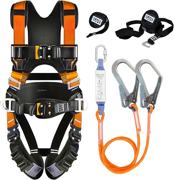 DIJJIG Safety Harness Fall Protection Kit with Shock Absorbing Lanyard