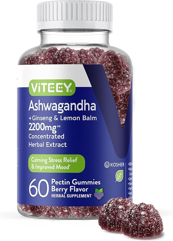 Viteey Ashwagandha Gummies with Ginseng & Lemon Balm