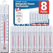 8 Pack Fridge Refrigerator Freezer Thermometer with Dual-Scale(-40 to 100F/-40 to 40C), for Freezer Refrigerator Cooler