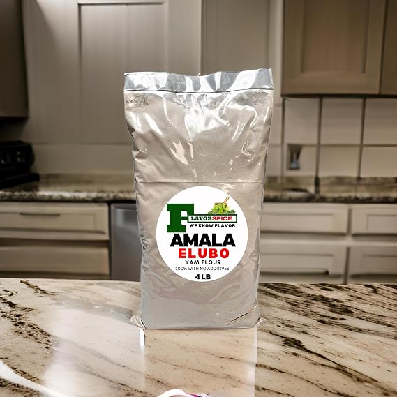Amala Elubo Yam Fufu (100% Yam) 4LB (1 Bag 4LB)