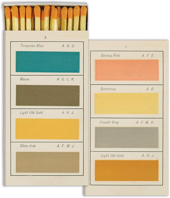 Painters Handbook Match Boxes with Wooden Matches | Set of 2 Decorative Match Boxes