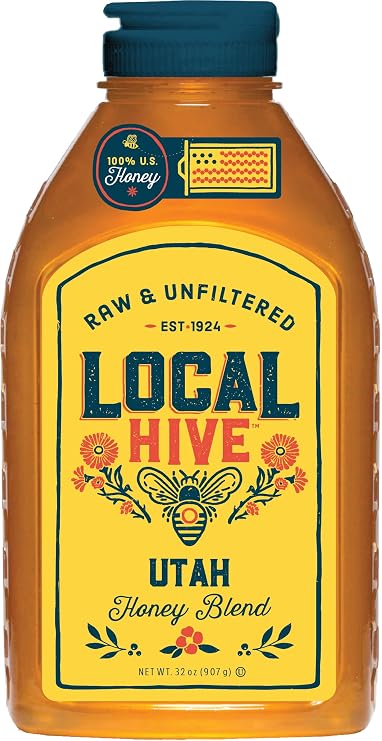 Local Hive Utah Raw & Unfiltered Honey, 100% US Honey, 32 oz