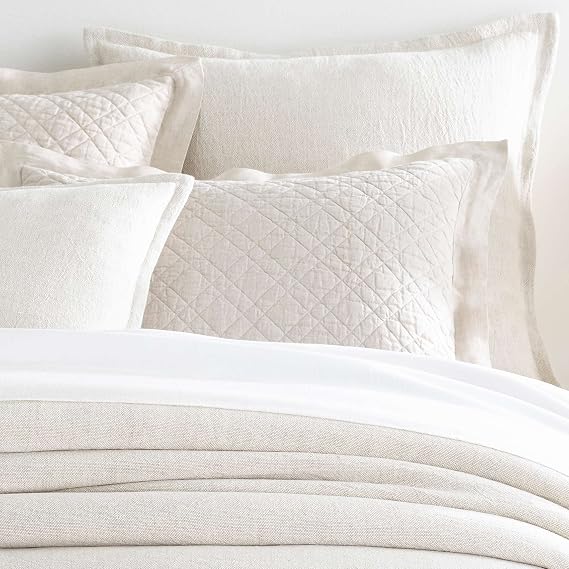 Wilton Natural Solid Percale Cotton Duvet Sham, Standard