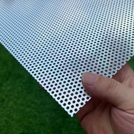 Aluminum Perforated Metal Sheets 16"x10" 16 Gauge Expanded Metal Mesh Aluminum Opening 1/8" 0.12 inch (About 3 mm) Perforated Steel Sheet Aluminum Mesh Screen Decorative Metal Mesh