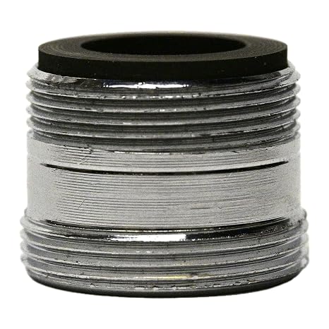 Neoperl 15 3590 5 Faucet Adapter, Extra Long, Solid Brass, Chrome Finish, Male 13/16"-27 Top Threads, Male 55/64"-27 Bottom Threads