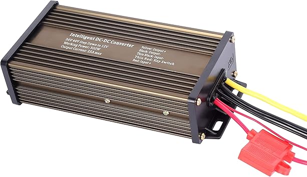 Pro Chaser DC-DC Golf Carts RVs 48V 36V Volt Voltage to 12V Step Down Voltage Reducer Regulator for Headlights Taillights Solar Panels Radios (25A 300W)