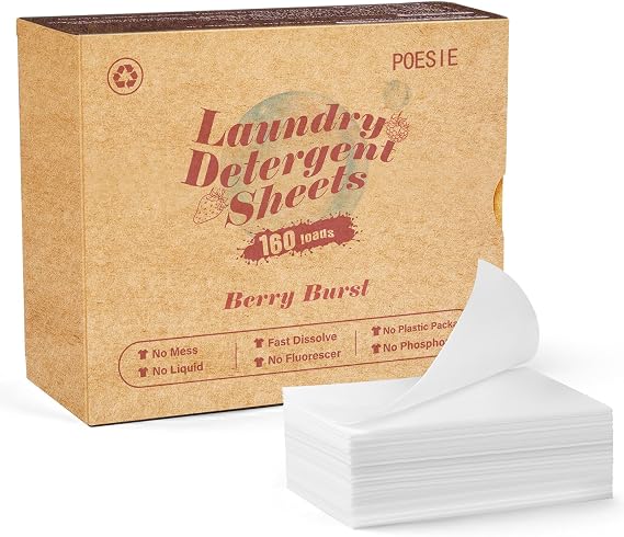 Poesie Laundry Detergent Sheets Berry Burst Scent 160 Count