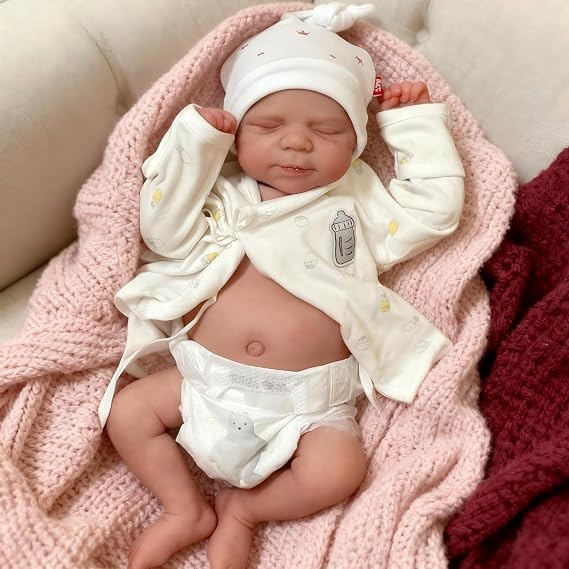 18 Inch Reborn Baby Dolls Girl Full Body Silicone Realistic Newborn Reborn Baby Doll Toy Set for Kids