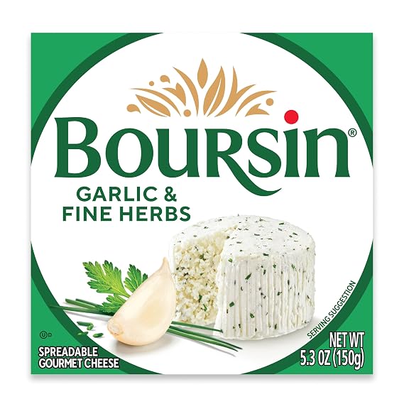 Boursin Garlic & Fine Herbs Cheese, Artisan fresh cheeses, 5.2 Ounce