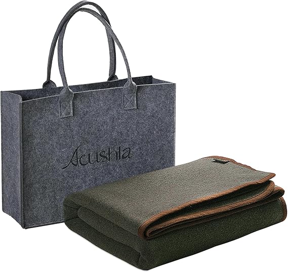 ACUSHLA Merino Wool Blanket Warm Throw Camping Bed Outdoor Travel Car,Green | Soft;Warm;Machine washable;Thick;Comfy snug;For couch patio sleeping grass stadium hiking;Multi colors and patterns options