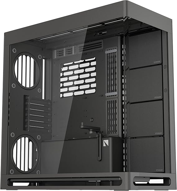 HAVN HS 420 Dual-Chamber Mid Tower PC Case ATX Black | Hybrid Design, 11x 140mm Fan Slots & 3X 420mm Radiator Support, SimpliCable Cable Management, Tempered Glass, PWM Fan Hub
