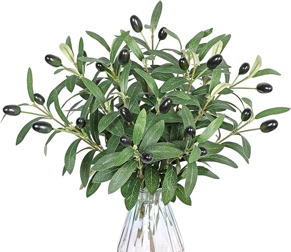Betylifoy Artificial Olive Branches 10pcs Faux Olive Branches Stems