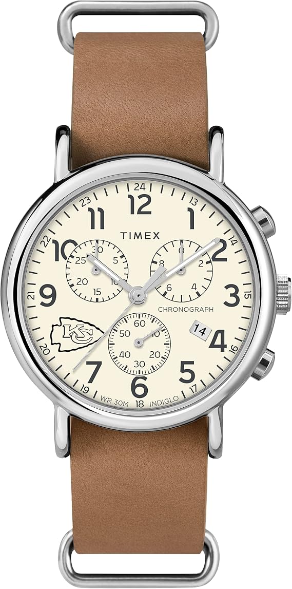 Men's NFL Weekender Chrono 40mm Quartz Leather Strap