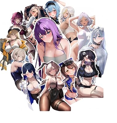 60pcs Anime Girl Stickers-Sexy Girl Stickers, Vinyl Decals Manga for Men - Car, Truck, Laptop, Motorcycle Accessories