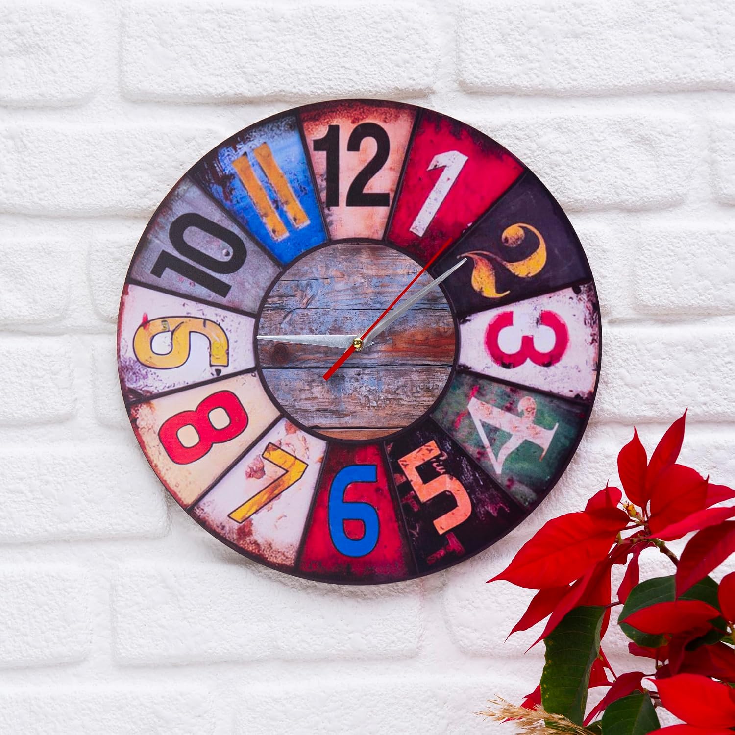 DeepCraft Decorative Wooden Wall Clock Living Room,Office,Bureau,Home Stylish Design-Numbers