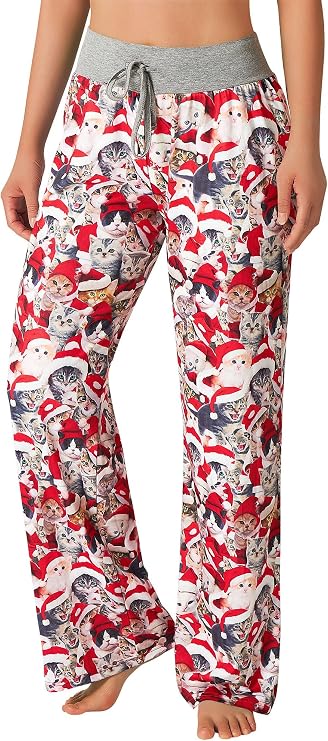 ALISISTER Christmas Womens Pajama Pants Sleepwear Drawstring Bottoms