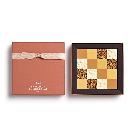 LA MAISON DU CHOCOLAT Gourmet Squares Gift Box, Premium Dark, White