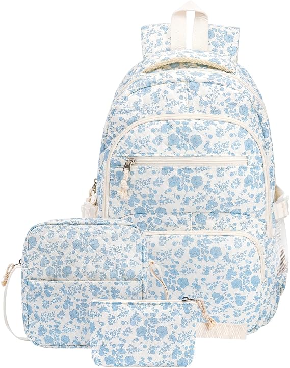 Bow Backpack, Coquette Backpack for Women, Pink Bow Shoulder Bag 3PCS Set, Cute Large Capacity Versatile Rucksack