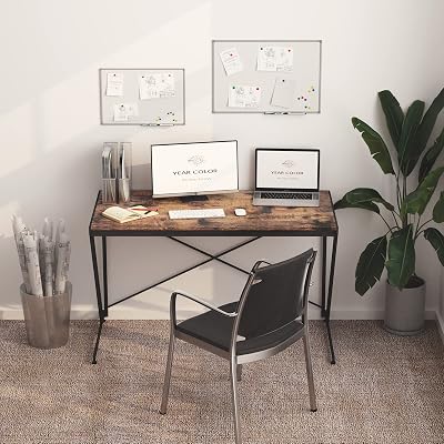 YEAR COLOR Computer Desk Foldable Home Office Table 39 Inch, Portable Study Writing Desk | NO Tools Required | Modern Simple Laptop Work Desk Gaming Table, for Small SpacesBedroomLiving Room