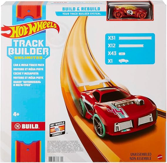Hot-Wheels FTL69 – ​Car and Mega Track Pack Toy Car Racing Track from 4 Years