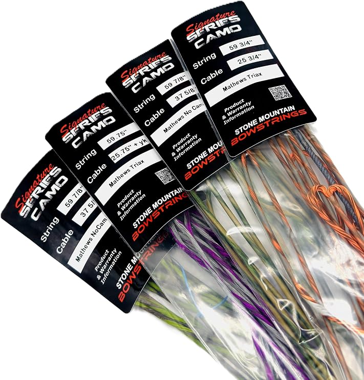 Replacement Mathews Lift 33 Bowstrings Signature Series Camo Bowstring Set Built from BCY 452Xtra HMPE for Max Enhanced Speed & Accuracy for Precision Shooting.