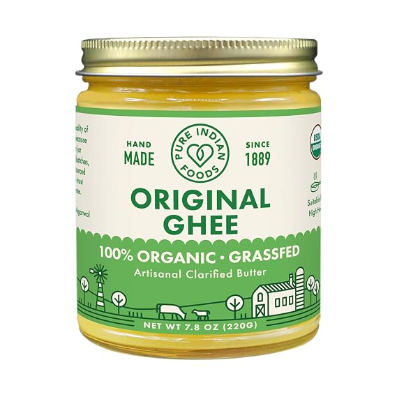 Grassfed Organic Ghee 7.8 Oz - Pure Indian Foods(R) Brand