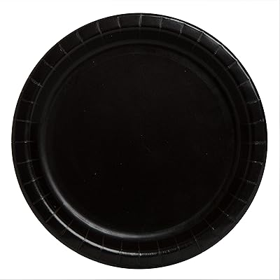 Black Round Paper Dinner Plates - 9 Pack of 8 - Eco-Friendly & Disposable Tableware - Perfect for Celebrations, Weddings & Gatherings