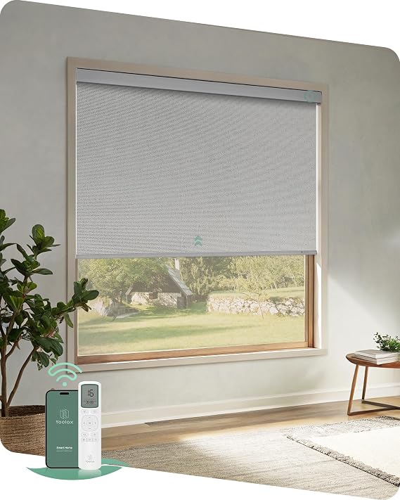 Yoolax Motorized Blinds with Remote, Custom Automatic Blinds App Control