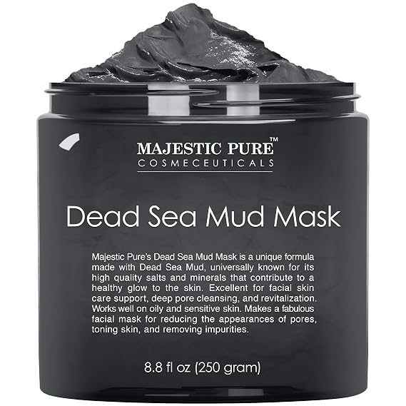 Majestic Pure Dead Sea Mud Mask for Face & Skin Care - 8.8 Oz | Helps cleanse - refresh and nourish skin for a smoother-looking complexion as part of your skincare routine.