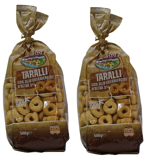 Tre Mulini: Italian Taralli 17.6 Ounce (500gr) Packages (Pack of 2) [ Italian Import ]