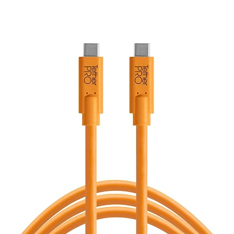 TetherPro USB-C to USB-C, 5Gbps Gen 1, 15' (4.6m), High-Visibility Orange