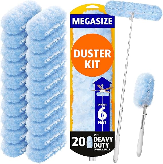 AIR U+ 6ft Extendable Duster with 20 Refills for Swiffer Dusters