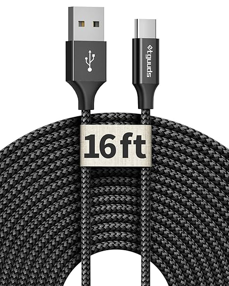 etguuds Long USB to USB C Cable, 16ft USB A to USB C Cable Fast Charging