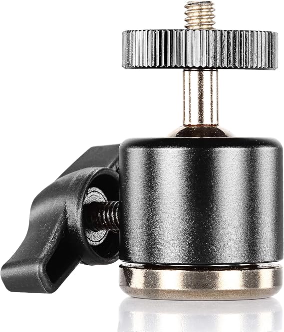 Neewer Aluminum Alloy 360 Degree Rotating Swivel Mini Ball Head with 1/4" 3/8" Thread Base Mount for DSLR Camera Like Canon,Nikon,Sony/Camcorder/iPhone 6s/6/5S/5/4S/4,Gopro HD Hero 1/2/3/3+/4