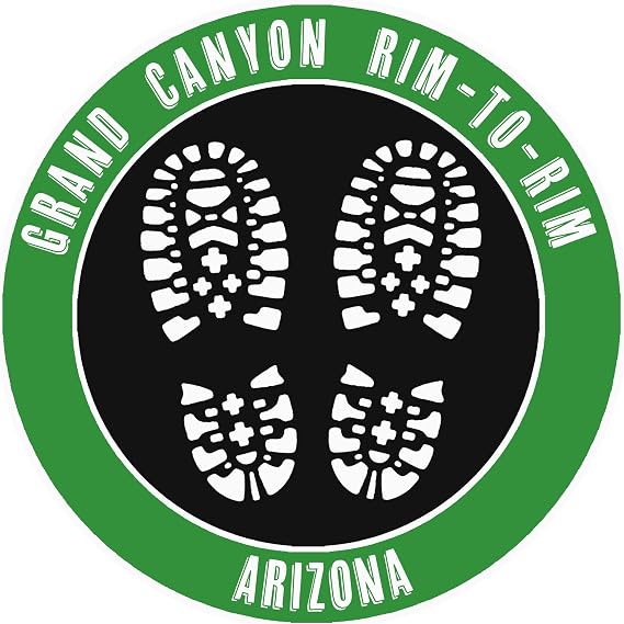 Grand Canyon Rim-to-Rim, Arizona Hiking Boots Decorative Car Truck Decal Window Sticker Vinyl Die-Cut Wildlife Travel Adventure Vacation Tourist Souvenir