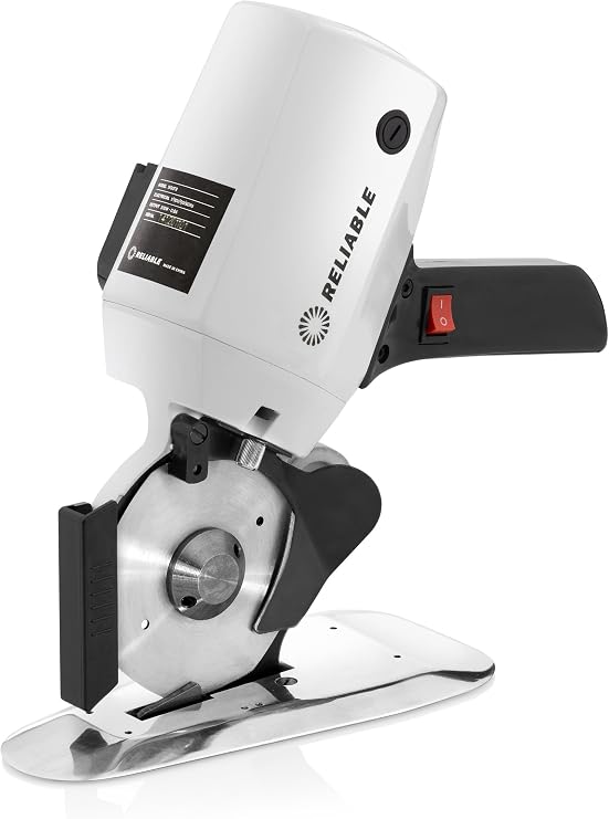 Reliable 4" Fabric & Cloth Cutting Machine, 1" Cutting Capacity, Sharpener | Powerful AC Motor, Automatic Sharpener, Extra-Thin Lightweight Base Plate, Counter Blade, Octagonal Blade